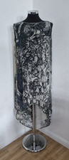Religion Black Ivory Floral Overlay Dress UK 12 Mullet Dipped Hem Occasion
