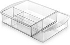BINO | 7-Section Expandable Plastic Drawer Organizer | Expandable, Clear