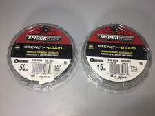 2 Fishing Lines Spiderwire Stealth-Braid 15  50 lb Moss Green 125 Yds