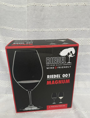 RIEDEL 001 Magnum 1001ml Clear Stemmed Wine Glasses Set of 2 Round, Very Large