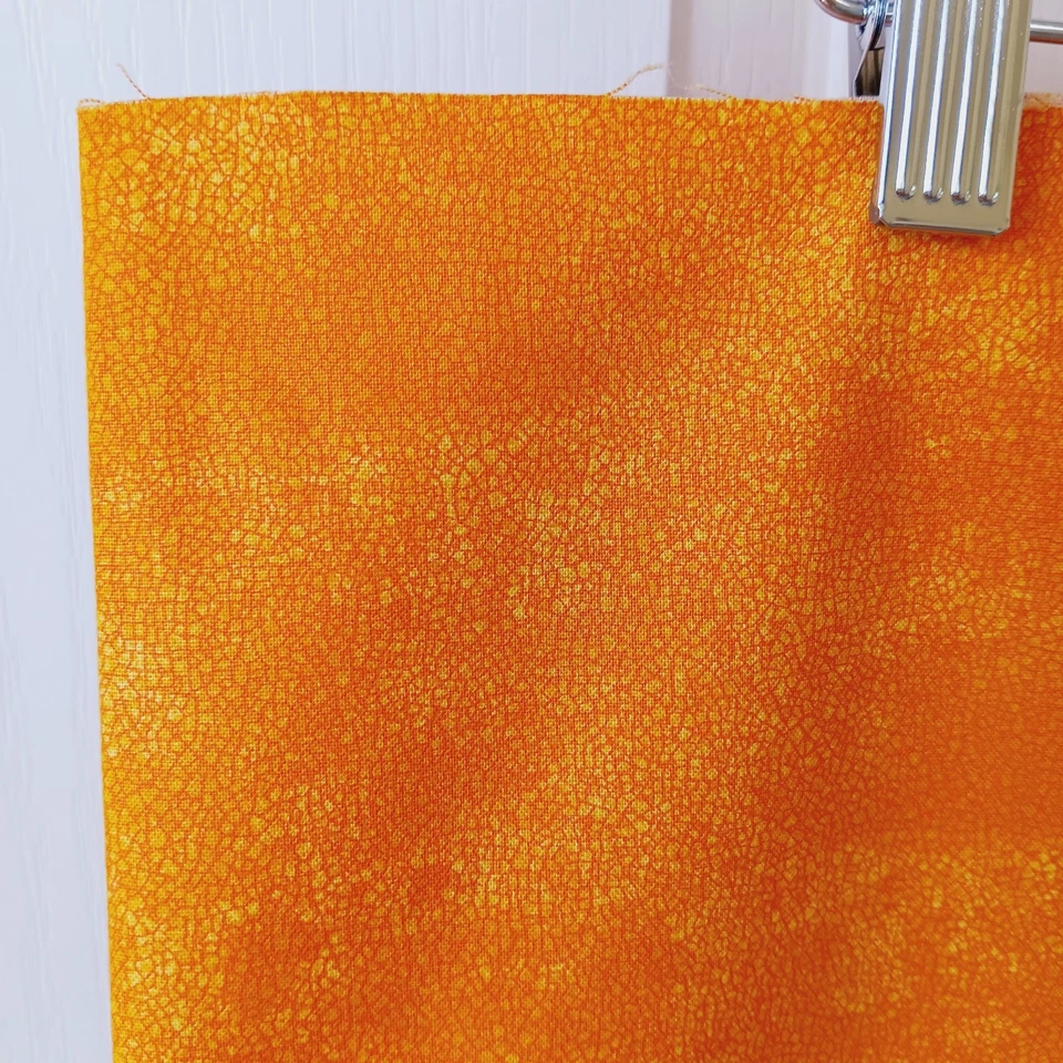 Lote de 3 telas de algodón con acolchado floral naranja a cuadros 1 yarda 12", 1 yda, 17" Foto 3 de 4