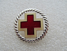 altes Abzeichen Deutsches Rotes Kreuz Schwesternbrosche Silber Brosche mit Ösen