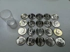 (20)  1963-1964  US MINT FRANKLIN SILVER HALF $,   1 ROLL,   ALL  BU/MS coins!!!