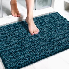 Yimobra Bathroom Rugs Non Slip Washable 32x20 Inch - 32" X 20", Peacock Blue