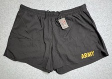 Rothco Black US Army Lined PT Shorts APFU Physical Training Running Exercise NWT