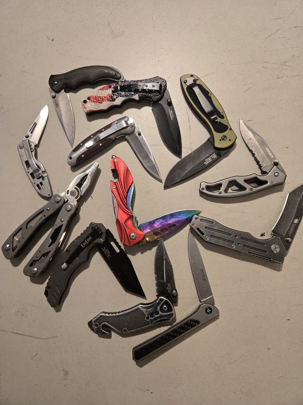 Lot Of 12 Pocket Knives Folding Blades Assisted Open & Manual Knifes, Multi Tool