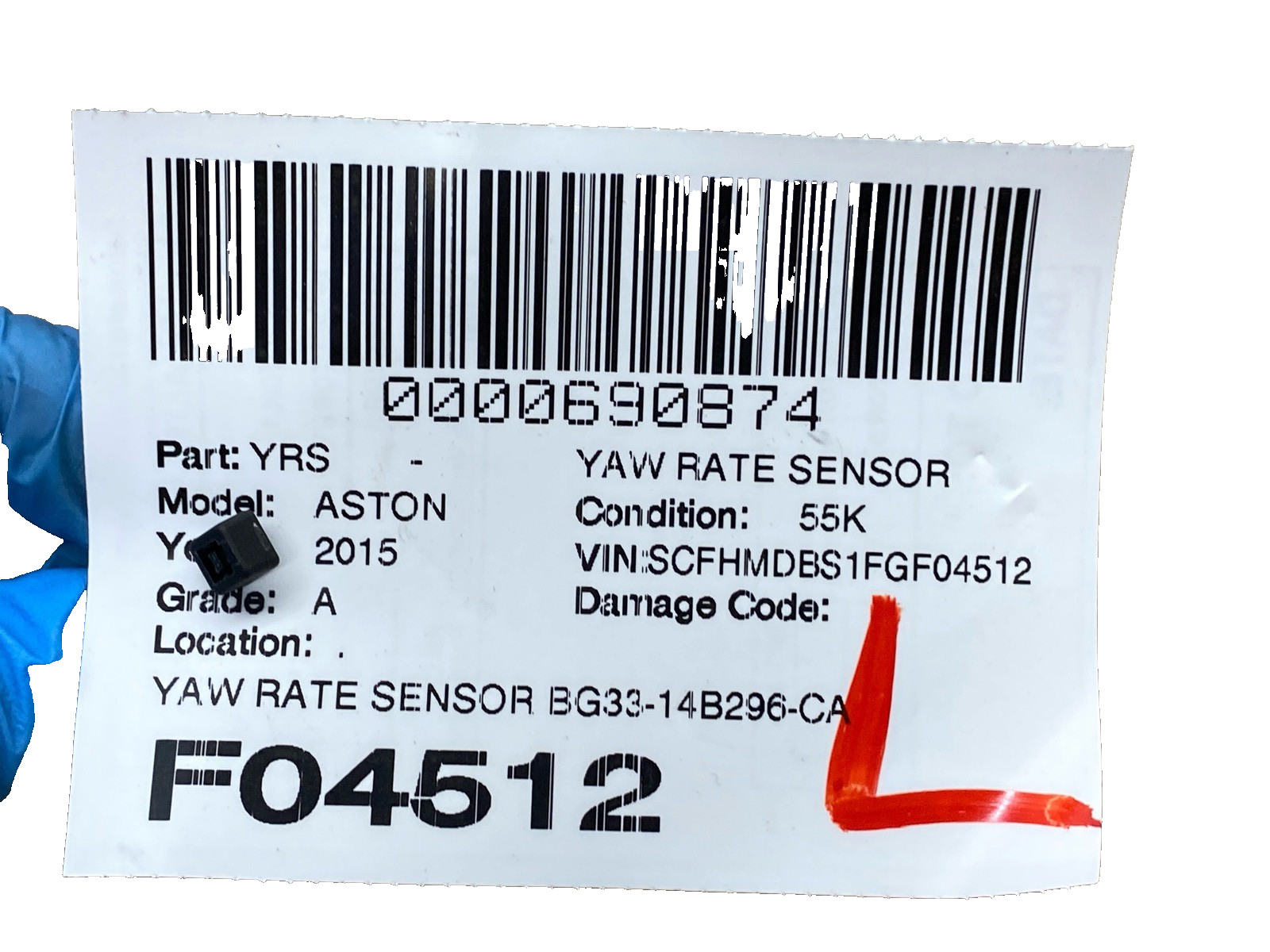 2015 ASTON MARTIN RAPIDE YAW RATE SENSOR BG33-14B296-CA OEM