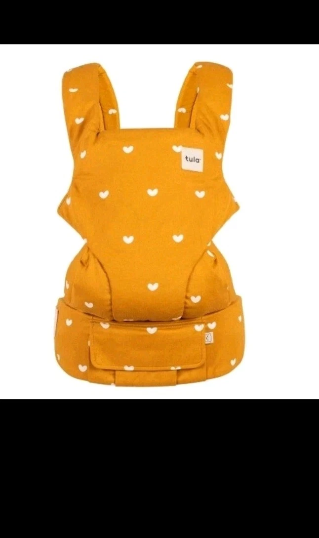Tula Free-to-Grow Mustard Hearts Baby Carrier Adjustable Newborn to Toddler