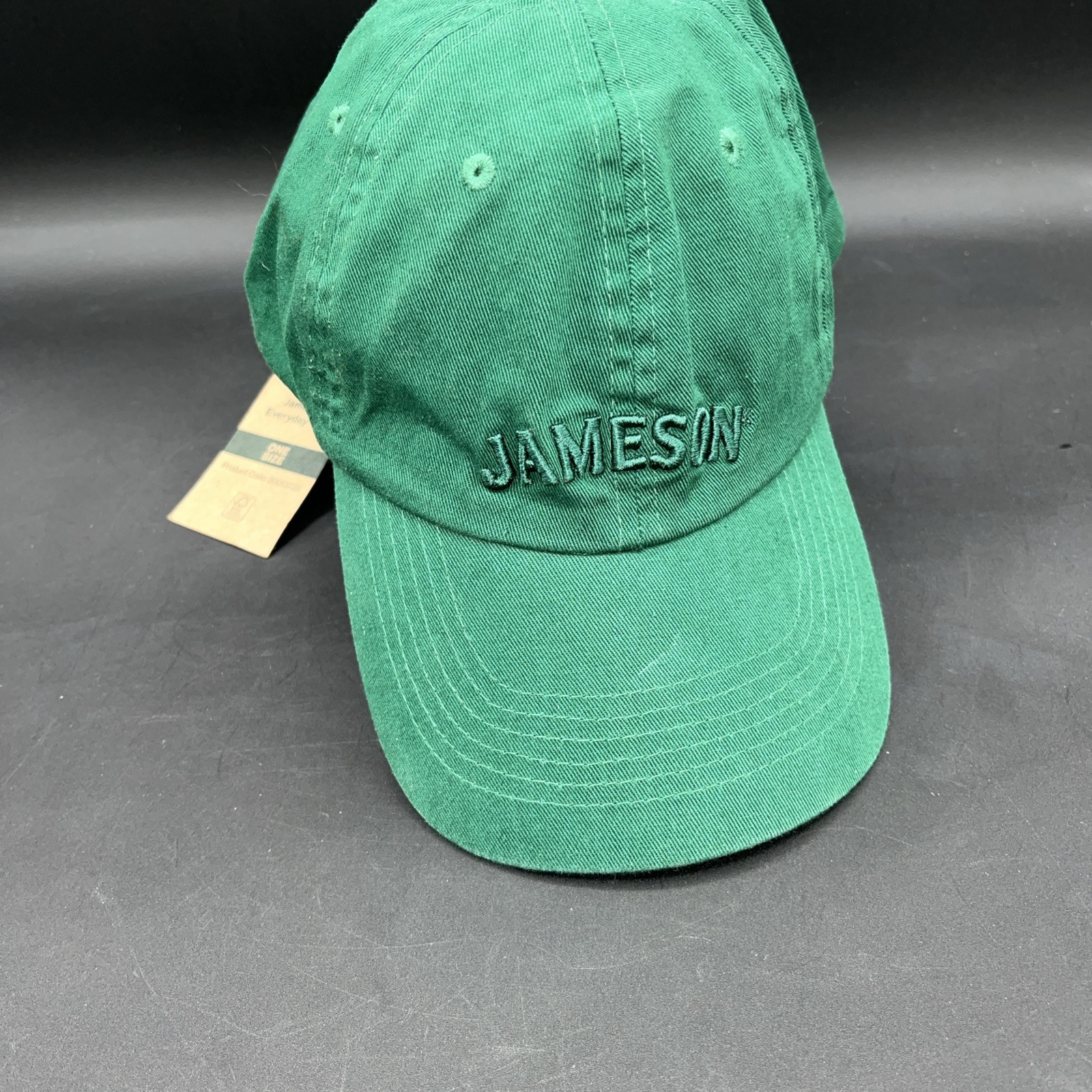 NWT Jameson Irish Whiskey Green Embroidered Adjustable Strap Back Cap Hat