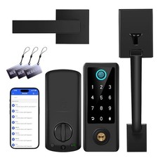 Fingerprint Door Lock with Handle Sets, Keyless Entry Door Lock, Black