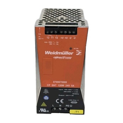  Weidmüller 8708670000 Netzteil 24V 5A 120W CP SNT Industrial Power Supply TOP