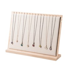 Bamboo Big Necklace Display Stand, Pendant Necklace Wood Jewellery Holder, Ch...