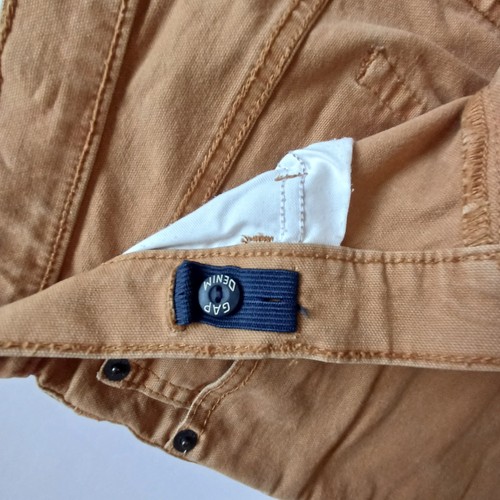 GAP denim stretch skinny kids size 14 husky khaki/rust - Picture 4 of 7