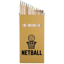 12 x 'Netball and Net' Long 178mm Coloured Pencils / Pencil Set PE00079977 