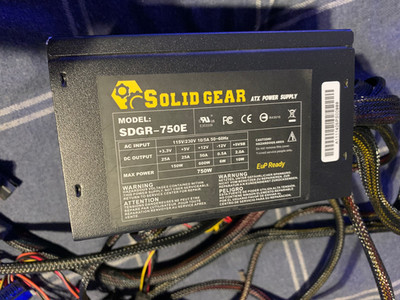 Pre-Owned Solid Gear SDGR-750E ATX Power Supply 750W