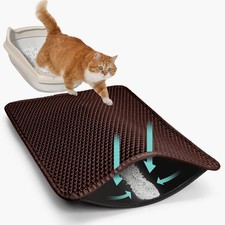 22"x30" Cat Litter Mat, EVA Fabric Double Layer Design Waterproof Bottom Ca...