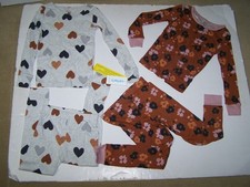 Carter's Girl Pajamas Size 5/5A Long Sleeve/Pants 4 Pc Heart/Floral Snug Fit Nwt