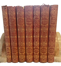 George Meredith Mickleham Edition Bundle 7 Hardback Book 1922 Leather Gilt