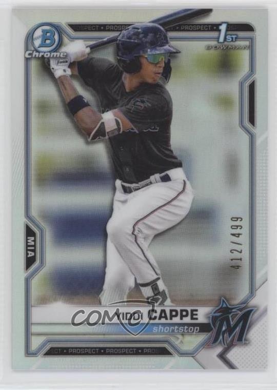 2021 Bowman Chrome Prospects Refractor 412/499 Yiddi Cappe #BCP-199 10j2