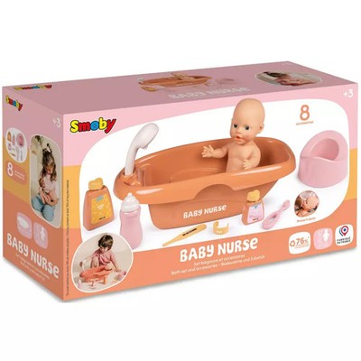 3032162203835 Baby Nurse. Zestaw do kąpieli z wanienką dla lalek, 42 cm Smoby