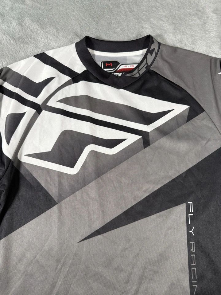 Fly Racing Jersey Mens Medium F16 Grey Black White Shirt Dirtbike Motocross BMX - Image 2 of 4