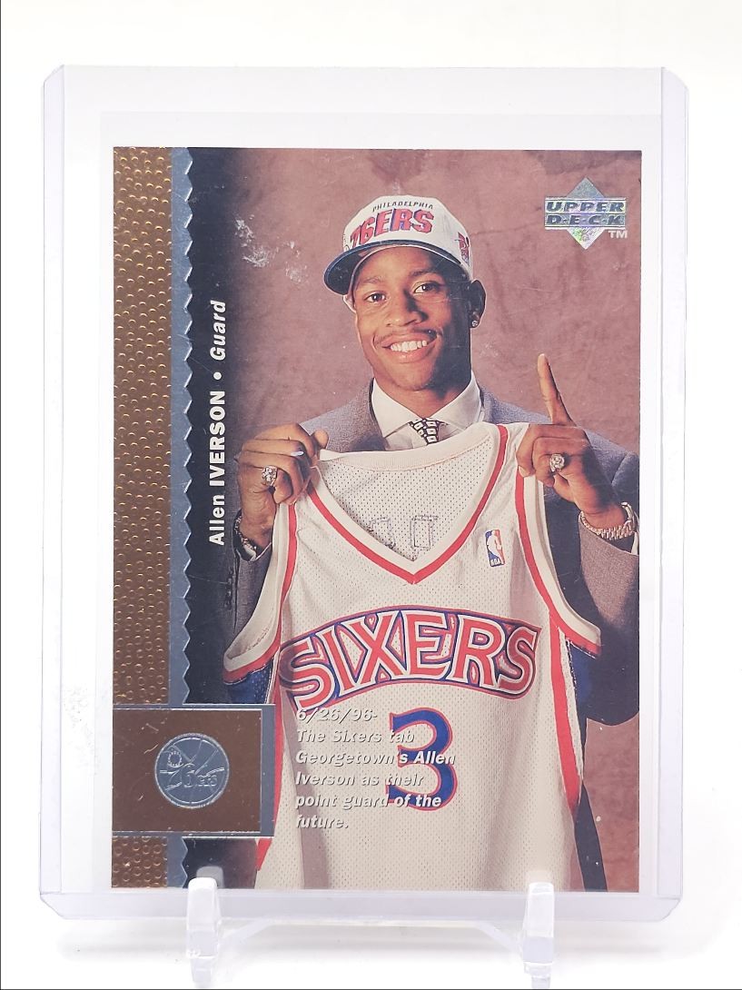 ALLEN IVERSON 1996-97 UPPER DECK ROOKIE BASKETBALL 76ERS #91 RC Q3824