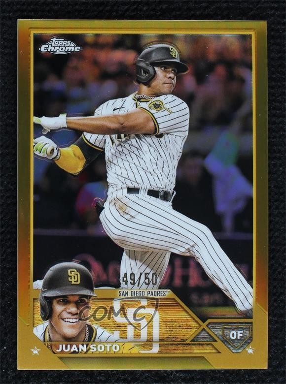 2023 Topps Chrome Gold Refractor 49/50 Juan Soto #100 02r2
