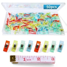 50 Pcs Sewing Clips for Fabric and Quilting,Premium Quilting Clips Assorted