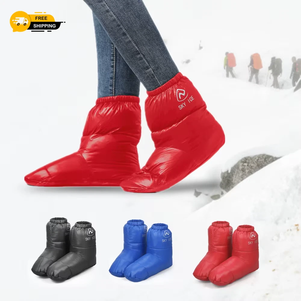Winter Thermal 90% White Duck down Camping Sleeping Boot Sleeping Bag Slipper Bo