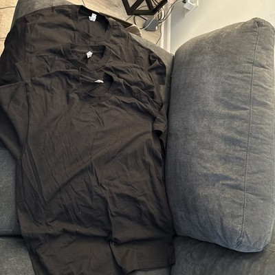 Lot of 3 Alstyle Black Blank T-Shirts Mens Size Large 100% Cotton USA Fabric