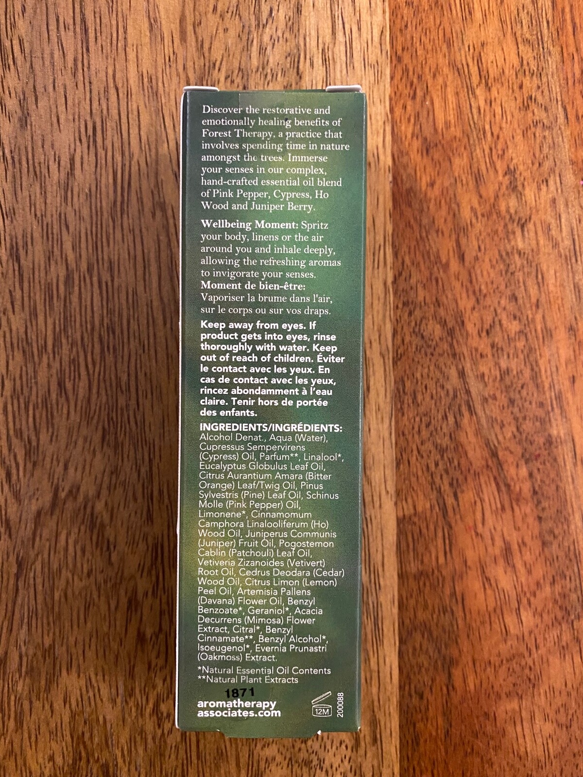 AROMATHERAPY ASSOCIATES FOREST THERAPY WELLNESS MIST to ground