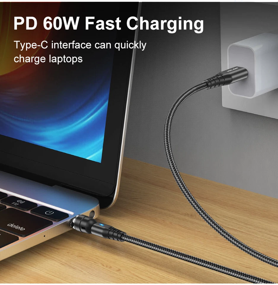 6‑in‑1 Magnetic Super Fast Charge Cable – USB‑C + Micro‑USB + IOS, 3 A PD 60 W - Image 4 of 4