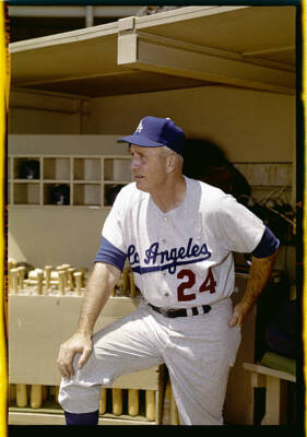 Walter Alston of the Los Angeles Dodgers poses 1965 Old Photo