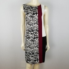 Ann Taylor sleeveless modern professional animal print career dress sz 10