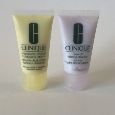 clinique rinse off foaming cleanser & dramatically different lotion - both 1 oz