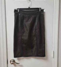 Red Valentino Leather "Fishnet" Pencil Skirt M