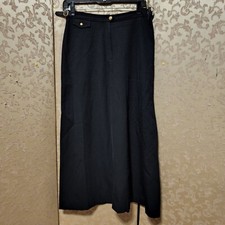 Ralph Lauren Vintage Black Riding A-Line Long Skirt Size 4