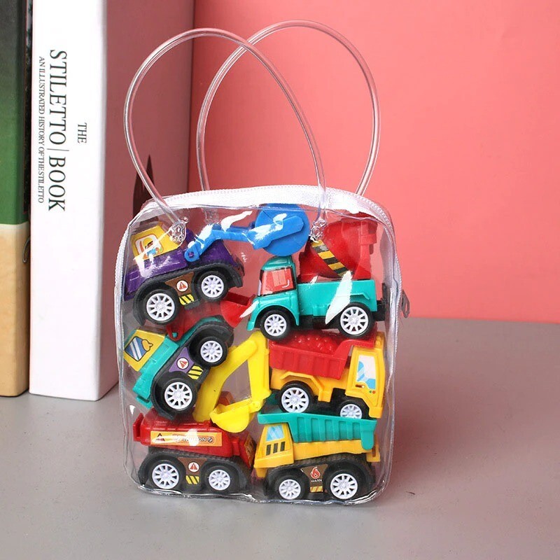 Mini Pull Back Fire Truck Toy for Kids Engineering Vehicle  