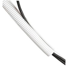 White 43in Cable Sleeve, Flexible Wire Protector Tubing, Split Electrical