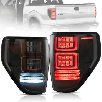 VLAND For 2009-2014 Ford F150 LED Smoke Tail Lights Brake Sequential Rear Lamps