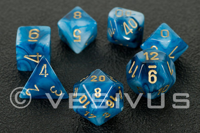 DICE Chessex PHANTOM TEAL Cloudy Blue d20 d10 Set d6 RPG Game d20 27489