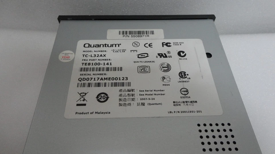 Quantum TC-L32AX TE8100-141 TE8100-171 Ultrium3 LTO3 SCSILVD Internal Tape Drive - Image 3 of 4