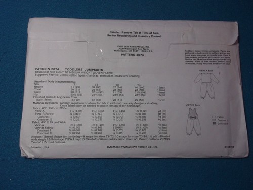 Kwik Sew Patterns ~ All Patterns are Size T1-T4 * ~ * ~ * ~ * ~ * Listing 2073 - Picture 17 of 55