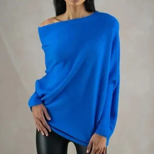 Neu Damen Lagenlook Slouch Fledermaus Langarm Freizeit Uni Weich Strick Pullover - Bild 12 von 29