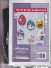 NIP  FELT KIT PRETTY PETALS EASTER EGGS ORNAMENTS 6 DESIGNS