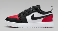 Jordan 1 Low ALT (PS) 'Bred Toe 2.0' White Black Red Hook & Loop 1Y-3Y Nike Air