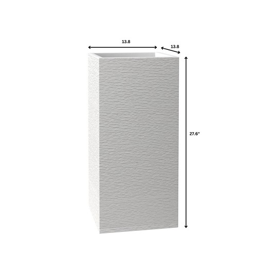 LeisureMod Basalt Talll Square Fiberstone & MGO Clay Planter for Indoor Outdoor - Picture 17 of 19