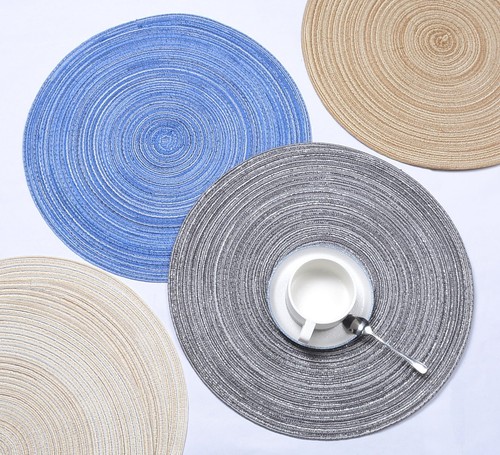 Round Braided Placemats Set of 6 Washable 15 inch Round Placemats Kitchen Tab... - Picture 7 of 9