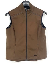 Kerrits womens size L Fleece Lined olive vest solid Full Zip Pockets Equestrian