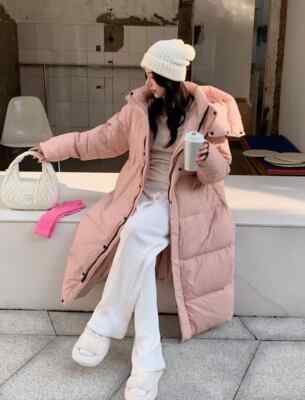 Piumino Parka Giacca Donna Sintetico Rosa Lungo Over Imbottito - Main Image